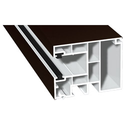 Maxi-Rollladenführung 59x47mm Lg. 6,50m foliert, GK Braun, mit zwei schwarzen Bürsten 88 7505-167 Schokobraun Produktbild