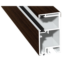 Rollladenführung 30x57mm Lg. 6,00m foliert, mit zwei schwarzen Bürsten GK Braun 205 2089-167 Eiche Dunkel Produktbild