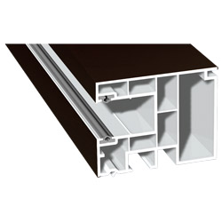 Maxi-Rollladenführung 59x47mm Lg. 6,50m foliert, GK Braun, mit zwei schwarzen Weichlippen 88 7505-167 Schokobraun Produktbild