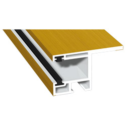 Rollladenführung 55x32mm Lg. 6,00m foliert, mit Nase, mit zwei schwarzen Bürsten GK Braun 119 2001-167 Oregon IV Produktbild