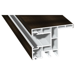 Rollladenführung 63x47mm Lg. 6,00m foliert, mit Nase, mit zwei schwarzen Bürsten GK Braun 214 0006-167 Mooreiche Produktbild