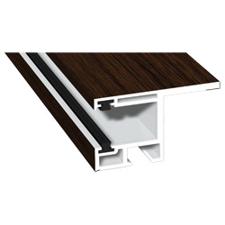Rollladenführung 55x32mm Lg. 6,00m foliert, mit Nase, mit zwei schwarzen Bürsten GK Braun 205 2089-167 Eiche Dunkel Produktbild
