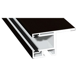 Rollladenführung 55x32mm Lg. 6,00m foliert, mit Nase, mit zwei schwarzen Bürsten GK Braun 85 1805-167 Schwarzbraun Produktbild