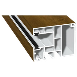 Maxi-Rollladenführung 59x47mm Lg. 6,50m foliert, GK Braun, mit zwei schwarzen Bürsten 217 8001-167 Golden Oak Produktbild
