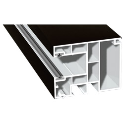 Maxi-Rollladenführung 59x47mm Lg. 6,50m foliert, GK Braun, mit zwei schwarzen Weichlippen 85 1805-167 Schwarzbraun Produktbild