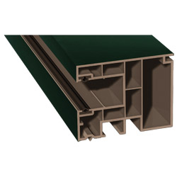 Maxi-Rollladenführung 59x47mm Lg. 6,50m foliert, GK Braun, mit zwei schwarzen Weichlippen 61 2505-167 Dunkelgrün Produktbild