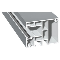 Maxi-Rollladenführung 59x47mm Lg. 6,50m foliert, GK Weiß, mit zwei schwarzen Weichlippen 71 5505-167 Silbergrau Produktbild