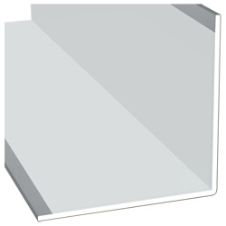 Winkelprofil 100x100x3mm Lg. 6,00m Außen foliert 71 5505-167 Silbergrau Produktbild