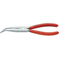 KNIPEX Flachrundzange (Storch) poliert gewinkelt mit Kunststoffüberzug Produktbild