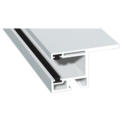 Rollladenführung 55x32mm Lg. 6,00m foliert, mit Nase, mit zwei schwarzen Bürsten GK Weiß 72 5105-167 Lichtgrau Produktbild