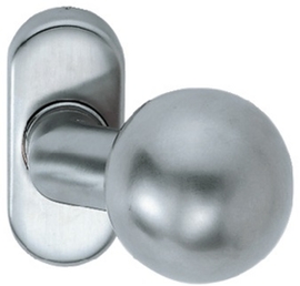 Rahmentürknopf 8mm drehbar ovale Rosette, unsichtb. Bef. Aluminium naturfarbig Produktbild