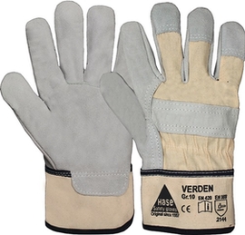 Handschuhe Größe 10 grau/natur HASE Verden Rindspaltleder EN 388 Kategorie II Produktbild