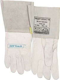 Schweißerhandschuhe Größe XL (9,5) natur   Kalbsnarbenleder/Softouch/Rindspaltleder EN 388, EN 12477, EN 1149-2 Produktbild