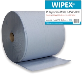 Putztuch L360xB380ca. mm WIPEX Basic-Line 3-lagig  blau Produktbild