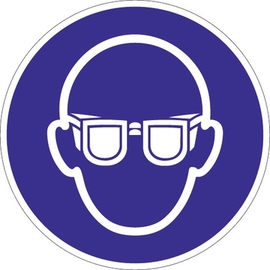 Gebotszeichen Augenschutz benutzen  ASR A1.3/DIN EN ISO 7010 Folie Produktbild