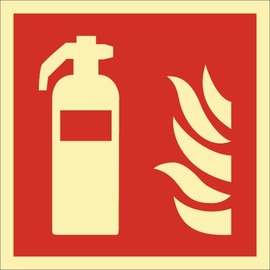 Brandschutzzeichen L200xB200 mm  DIN EN ISO 7010 Feuerlöscher Kunststoff Produktbild