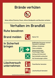 Brandschutzzeichen L210xB297 mm  DIN EN ISO 7010 Brandschutzordnung Kunststoff Produktbild