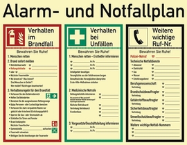 Alarm-/Notfallplan L620xB480 mm  ASR A1.3/DIN EN ISO 7010/DIN 67510 Kunststoff Produktbild