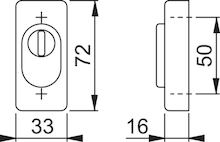 E44S-ZA Stück, Außenseite/16 mm/F69 Edelstahl matt/Profilzylinder Produktbild