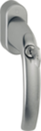 0530S/US952 100NM F9 Alu Stahl/N10A, mit Arretierung, stahlgrau/7mm/20-30mm vorst./Druckzyl. H001/HOPPE-Logo/90°/M5x35mm + M5x40mm Produktbild