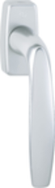 0715/US945 /F1 Alu natur/N10A, mit Arretierung, alusilber/7mm/32-42mm vorst./HOPPE-Logo/90°/M5x45mm + M5x50mm Produktbild