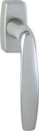 0715/US945 /F9 Alu Stahl/N10A, mit Arretierung, stahlgrau/7mm/32-42mm vorst./HOPPE-Logo/90°/M5x45mm + M5x50mm Produktbild