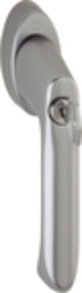0739S/US954 100NM F9 Alu Stahl/N10A, mit Arretierung, stahlgrau/7mm/32-42mm vorst./Druckzyl. H001/HOPPE-Logo/90°/M5x50mm + M5x55mm Produktbild