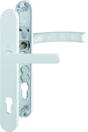 099KH/3357N/1540 Garnitur / F9016 verkehrsweiß / 8 mm / Profilzylinder 92 mm / 67-72 mm / HOPPE-Logo Produktbild