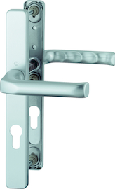 113/2246 Garnitur / F1 Alu natur / 8 mm / Profilzylinder 72 mm / 57-62 mm / HOPPE-Logo Produktbild