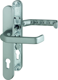 1313G/3357N Garnitur/F9 Alu Stahl/8 mm/Profilzylinder 92mm/67-72 mm/HOPPE-Logo Produktbild