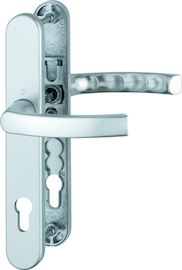 1540/3357N Garnitur / F1 Alu natur / 8 mm / Profilzylinder 92 mm / 67-72 mm / HOPPE-Logo Produktbild
