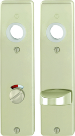 202KP Paar / F2 Alu Neusilber / Ø18 mm / 8 mm / Schlitzkopf mit rot/weiß-Scheibe/Olive 78 mm / 40 mm / HOPPE-Logo / KSK27 / OL92 Produktbild