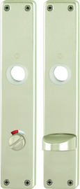 202SP Paar/F2 Alu Neusilber/8mm/Schlitzkopf mit rot/weiß-Scheibe/Olive 78mm/Türdicke 40mm//Führung ø18mm Produktbild