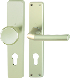 54/227/202SP/1117 Garnitur/F2 Alu Neusilber/8mm/Profilzylinder 72mm/Türdicke 37-47mm/ Produktbild