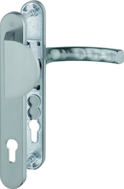 554/3357N/1540 Garnitur / F9 Alu Stahl / 8 mm / 40 mm vorst. / Profilzylinder 92 mm / 67-72 mm / HOPPE-Logo Produktbild