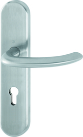 E1138F/3310 Halbgarnitur, Innenseite//8 mm/Profilzylinder 72mm/F69 Edelstahl matt/HOPPE-Logo Produktbild
