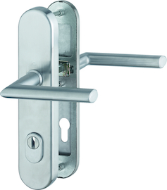 E1140Z/3332ZA/3310 Garnitur (beids. Lochteile für HOPPE-Schnellstift)/ES1/F69 Edelstahl matt/10mm/Profilzylinder 92mm/67 Produktbild
