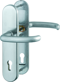 E1301Z/3331/3310 Garnitur (beids. Lochteile für HOPPE-Schnellstift)/ES1/F69 Edelstahl matt/10mm/Profilzylinder 92mm/67-7 Produktbild