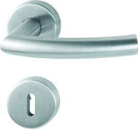 E1430/42H/42HKVS Garnitur/F69 Edelstahl matt/8 mm//Ovalbart/40-45 mm/HOPPE-Logo Produktbild