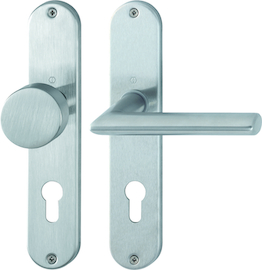 E58/302/1140Z Garnitur HOPPE-Schnellstift/F69 Edelstahl matt/8mm/Profilzylinder 72mm/Türdicke 35-45mm/ Produktbild