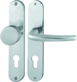 E58/302/1310Z Garnitur HOPPE-Schnellstift/F69 Edelstahl matt/8mm/Profilzylinder 72mm/Türdicke 35-45mm/ Produktbild
