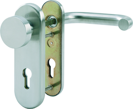 E58/3331K/353K-1/138Z Garnitur HOPPE-Schnellstift/ES1 (SK2)/F69 Edelstahl matt/8mm/Profilzylinder 72mm/Türdicke 37-42mm/ Produktbild