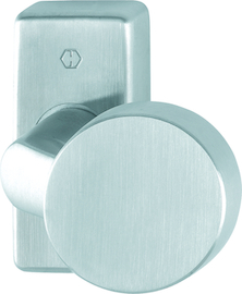 E58G/44 Halbgarnitur / Rückholfeder / 12,2 mm / F69 Edelstahl matt / 8 mm / HOPPE-Logo Produktbild