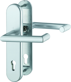 FS-1401F/3331/3310 Garnitur/Antipanik-Vierkantstift/ES1/F1 Alu natur/9mm/Profilzylinder 92mm/67-72 mm/HOPPE-Logo Produktbild
