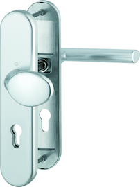 FS-76G/3331/3310/1140F Garnitur/FDW-Profilvollstift/ES1/F1 Alu natur/9mm/Profilzylinder 72mm/42-47 mm/HOPPE-Logo Produktbild