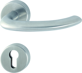 FS-E1138/42H/42HS Garnitur/Profilvollstift/F69 Edelstahl matt/9mm/Profilzylinder/40-65 mm/HOPPE-Logo Produktbild