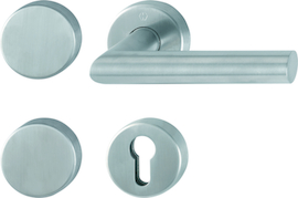 FS-E1400/42H/42HS Standflügelgarnitur / F69 Edelstahl matt / mit Montagemodul, lose / 9 mm / 42 mm vorst. / Vierkantstift mit efha-E infräsung / A=bli Produktbild