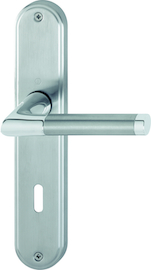 M1950/3530 Garnitur HOPPE-Schnellstift/F49/F69 verchromt - Resista®/Edelstahl matt/8mm//Ovalbart 72mm/Türdicke 37-47mm/ Produktbild