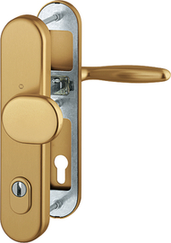 86G/3332ZA/3310/1510 Garnitur HOPPE-Schnellstift/ES1/F4 Alu Bronze/Profilzylinder 92mm/10mm/FDW-Vierkantstift/67-72 mm/ Produktbild