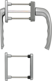 099KH/961N/U10/0810/962NS/PNS F9 Alu Stahl/N10A, mit Arretierung, stahlgrau/7mm/Profilzylinder/Türdicke 63-73mm/ Produktbild